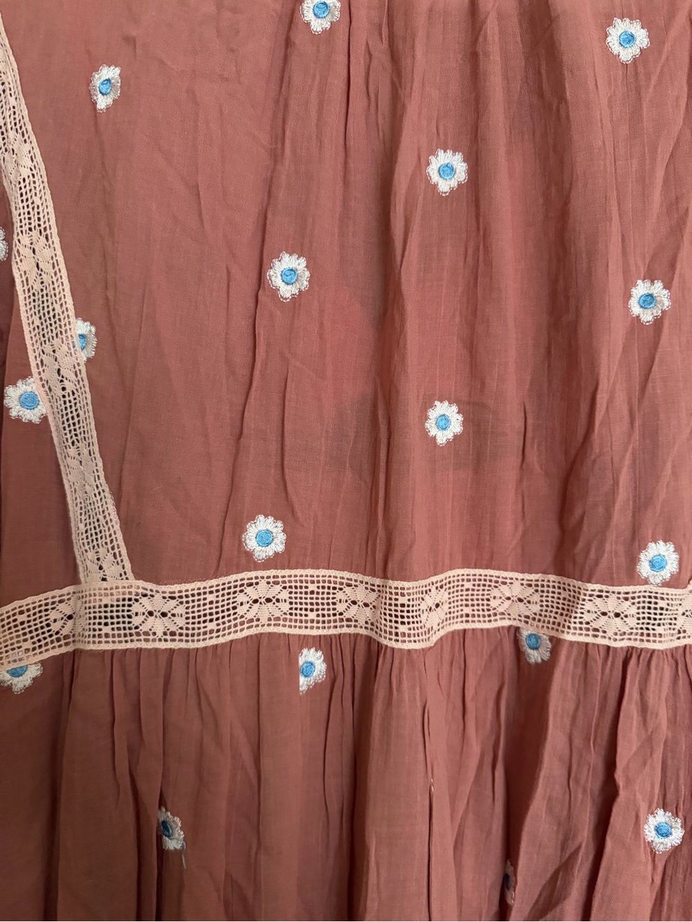 Free People Bohemian Embroidered Long Sleeve Maxi Dress - Dusty Rose - Picture 9 of 12